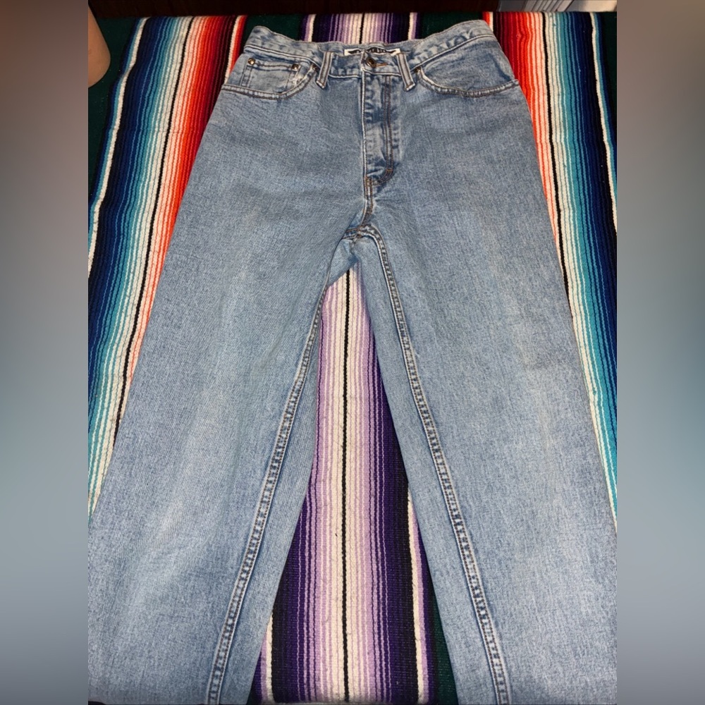 Vintage Anchor Blue Loose Jeans • Size 9L • Y2K Straight Leg 100% Cotton